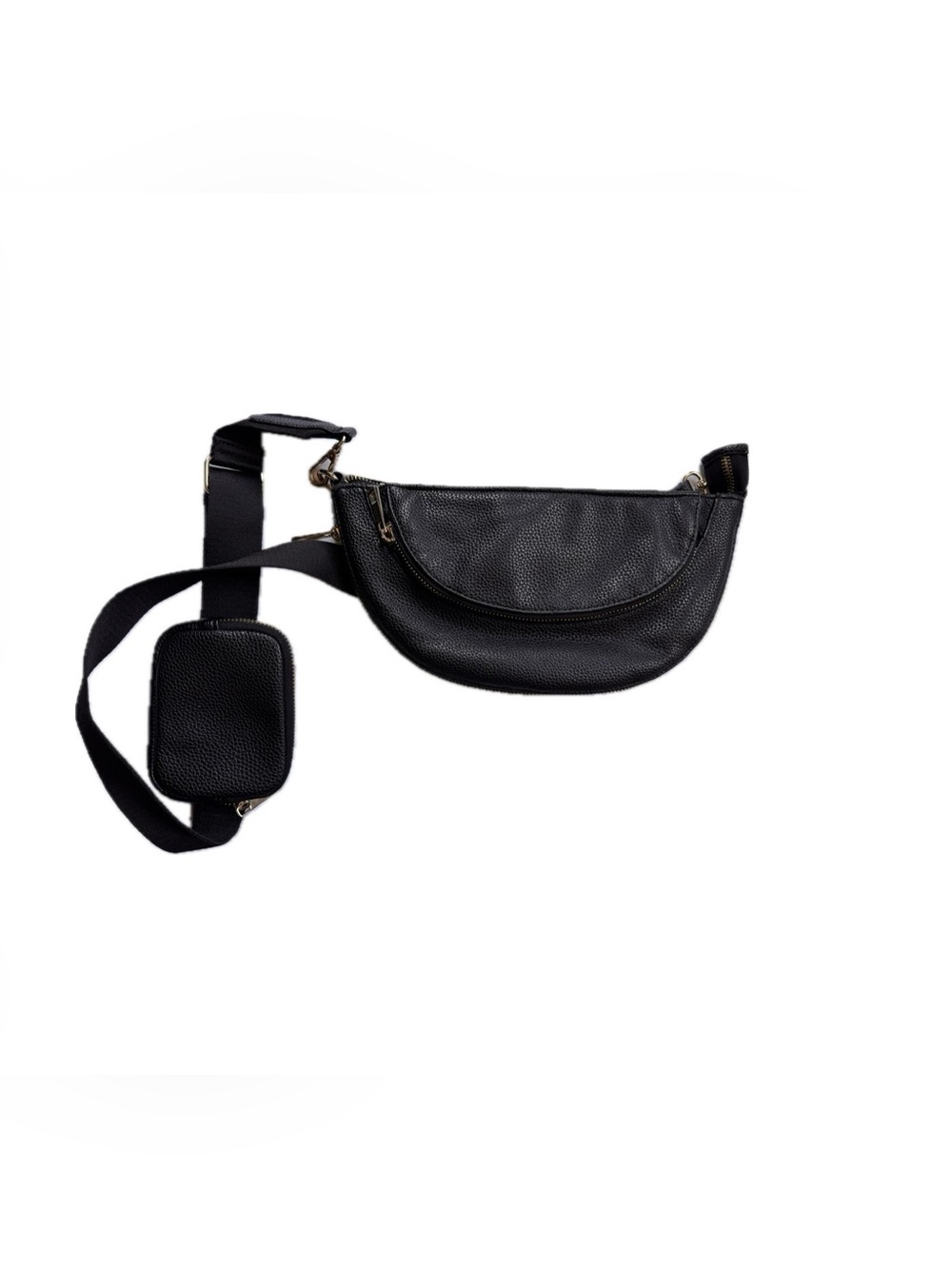 Sondra Robert’s Squared Black Leather Belt Bag Women’s Purse